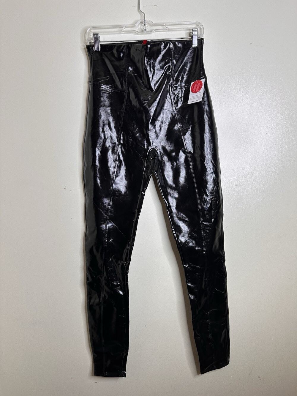Spanx NEW Faux Patent Leather Liquid Gloss Leggings Black Size Large Tall LT